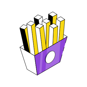 Fries Packet, Fries Pack, Fast Food, Junk Food, Potato Fries icon