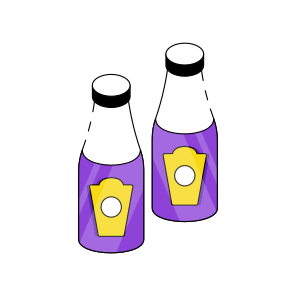 Milk Bottles, Milk Container, Dairy Bottle, Glass Bottle, Preserved Milk icon