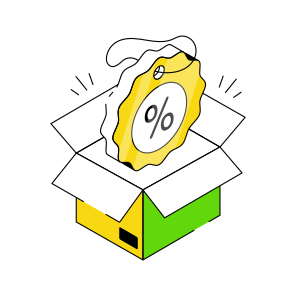 Discount Box, Discount Parcel, Discount Package, Discount Cardboard, Discount Carton  icon