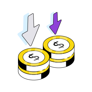 Dollar Value Down, Cash Coin, Money Coin, Currency Coin, Finance  icon