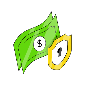 Financial Security, Financial Protection, Secure Finance, Dollar Security, Dollar Protection  icon