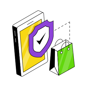 Secure Mobile Shopping, Eshopping, Ecommerce, Online Shopping, Buy Online icon