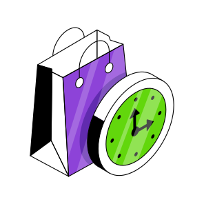 Shopping Time, Buy Time, Spending Time, Commerce, Shopping Bag icon