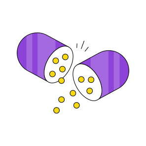 Medicine, Drug, Lozenge, Open Pill, Capsule  icon