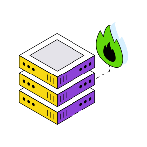 Server Burning, Dataserver Combustion, Database Burning, Server Combustion,  icon