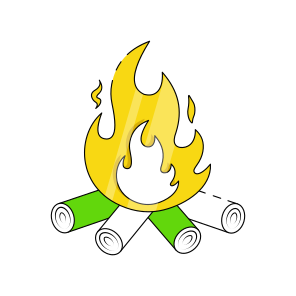 Campfire, Fireplace, Hearth, Bonfire, Wood Burning  icon