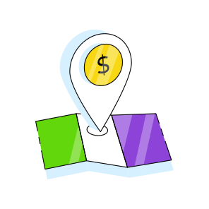Bank Location, Money Location, Geolocation, Navigation, Gps icon