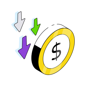 Dollar Value Down, Cash Coin, Money Coin, Currency Coin, Finance  icon