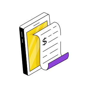 Mobile Bill, Invoice, Receipt, Payment Slip, Commerce icon