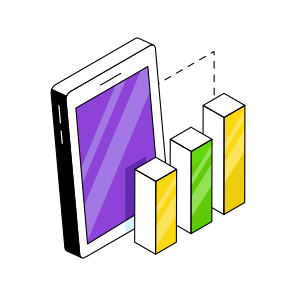 Mobile Data Analytics, Infographic, Statistics, Online Chart, Mobile Graph  icon