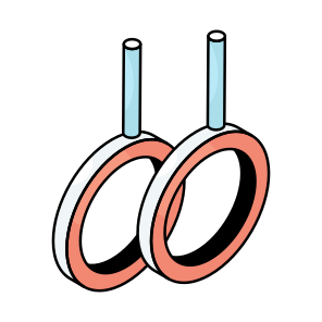Gymnastic Rings, Gym Equipment, Gym Instrument, Gym Tool, Olympic Rings icon