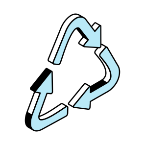 Recycle, Reprocess, Renewable, Reuse, Eco Sign icon
