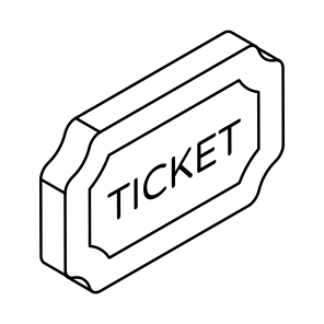 Sports Ticket, Raffle, Voucher, Permit, Pass,vector icon