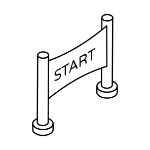 Startline, Start Point, Start Banner, Initiation Line, Start Flag icon