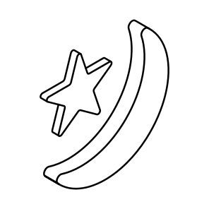 Moon With Star, Crescent, Night, Nighttime, Night Mode icon