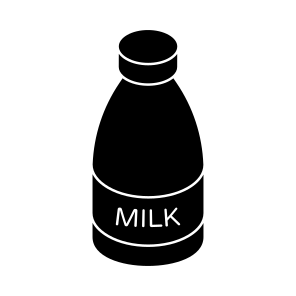 Milk Bottle, Milk Container, Dairy Bottle, Glass Bottle, Preserved Milk icon