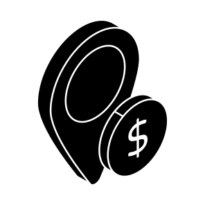 Dollar Location, Dollar Map, Dollar Pin, Dollar Gps, Dollar Pointer icon