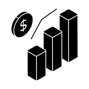 Financial Graph, Chart, Infographic, Statistics, Growth icon