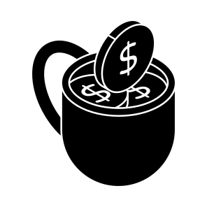 Money Cup, Money Mug, Currency Cup, Cash Cup, Dollar Cup icon