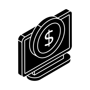 Online Money, Online Dollar, Online Cash, Online Currency, Online Bucks icon