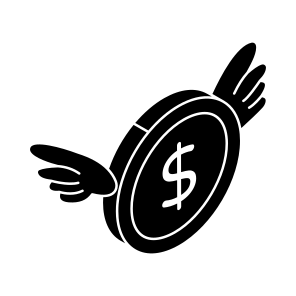Wasting Money, Spending Money, Flying Money, Flying Dollar, Flying Cash icon