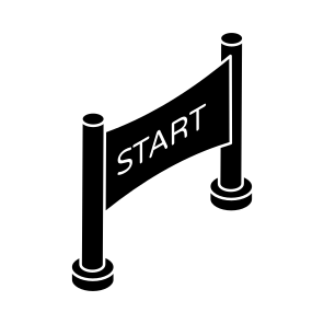 Startline, Start Point, Start Banner, Initiation Line, Start Flag icon