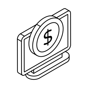 Online Money, Online Dollar, Online Cash, Online Currency, Online Bucks icon