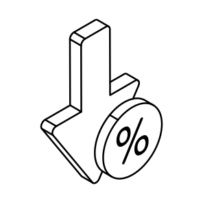 Percentage Decrease, Percent Decrease, Percentage Reduction, Discount Decrease, Offer Decrease icon