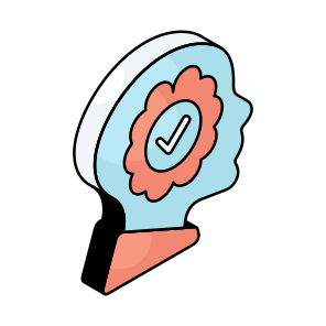 Verified Brain, Verified Mind, Approved Brain, Approved Mind, Verified Thinking icon