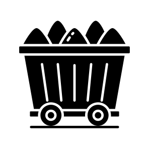 Coal Wagon, Coal Transport, Coal Cart, Coal Trolley, Mining Trolley icon