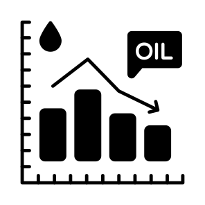 Oil Analytics, Infographic, Statistics, Oil Price Down, Oil Graph icon