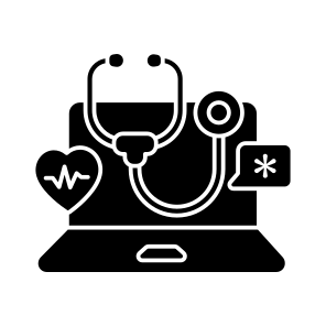 Digital Medication, Digital Healthcare, Online Medication, Online Healthcare, Online Stethoscope icon