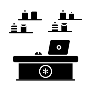 Medical Reception, Reception Desk, Info Table, Info Desk, Front Desk icon