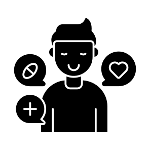 Patient, Sick Person, Medical Chat, Message, Text icon