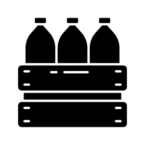 Bottles Crate, Water Bottles, Bottle Box, Wooden Box, Glass Bottles icon