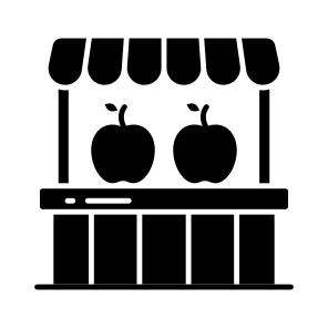 Fruit Cart, Food Cart, Wheelbarrow, Food Stall, Pushcart icon