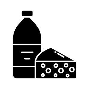 Milk Bottle, Cheese Slice, Butter Block, Dairy Product, Food icon