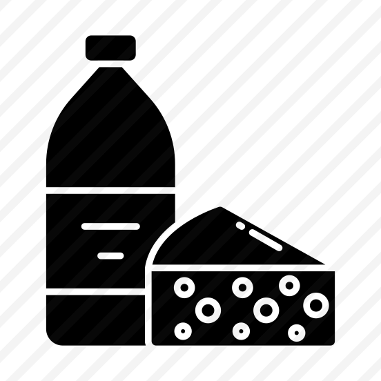 Milk Bottle, Cheese Slice, Butter Block, Dairy Product, Food preview