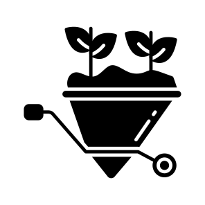 Mulch, Dirt Carrier, Wheelbarrow, Pushcart, Handcart, icon