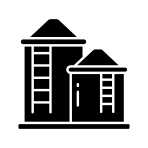 Silo, Storage Units, Food Storage, Grain Pit, Cylindrical Structure icon
