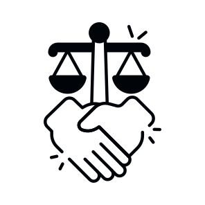 Legal Agreement, Legal Deal, Legal Handshake, Legal Handclasp, Legal Partnership  icon