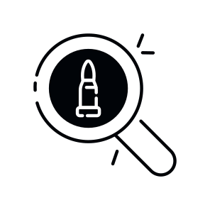 Search Bullet, Ammunition, Bullet Analysis, Bullet Exploration, Find Bullet, icon