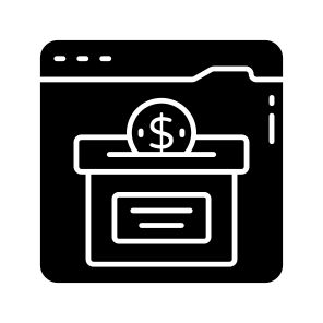 Online Donation, Charity Box, Funding, Endowment, Giving Money, icon