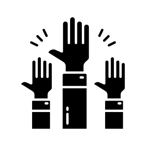 Volunteer, Contribution, Raising Hands, Help, Offer Services icon