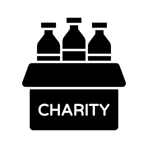 Water Donation, Water Charity, Water Bottles, Bottles Parcel, Package icon