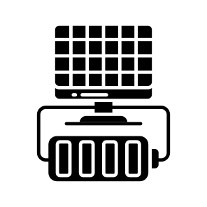 Solar Battery, Rechargeable Battery, Electric Battery, Energy Accumulator, Battery Status, icon