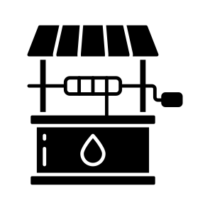 Water Well, Water Reservoir, Water Storage, Borehole, Wellspring icon