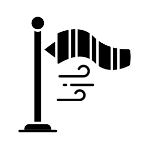 Windsock, Wind Cone, Forecast, Overcast, Meteorology icon