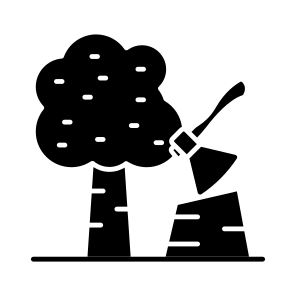 Wood Cutting, Deforestation, Lumbering, Logging, Chopping Wood icon