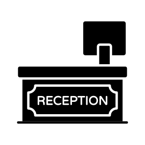 Reception Desk, Front Desk, Counter, Hotel Interior, Furniture icon